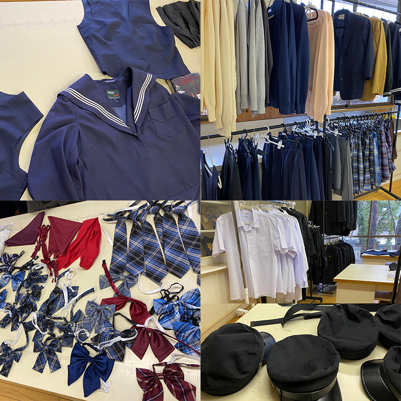 Clothing and accessories provided by Kimino High School