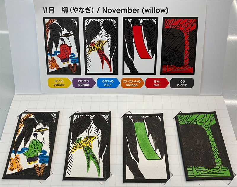 Hanafuda cards created at the Nintendo Museum workshop