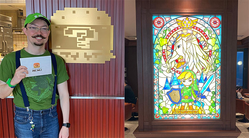 Zelda-themed decor at the Nintendo Museum restaurant