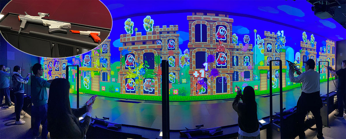 A target shooting game that uses the Zapper and Super Scope as controls