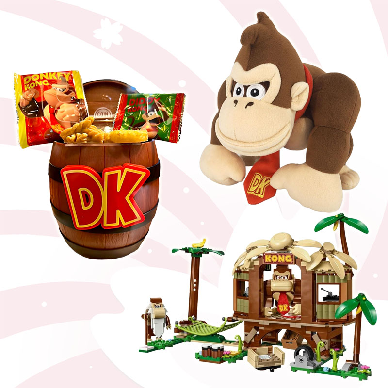 A bunch of Donkey Kong products that are sold in Japan