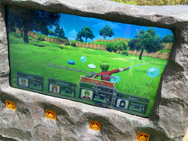 A screen showing a battle at Dragon Quest Island