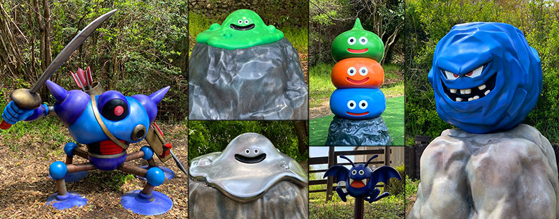 Statues of enemies at Dragon Quest Island