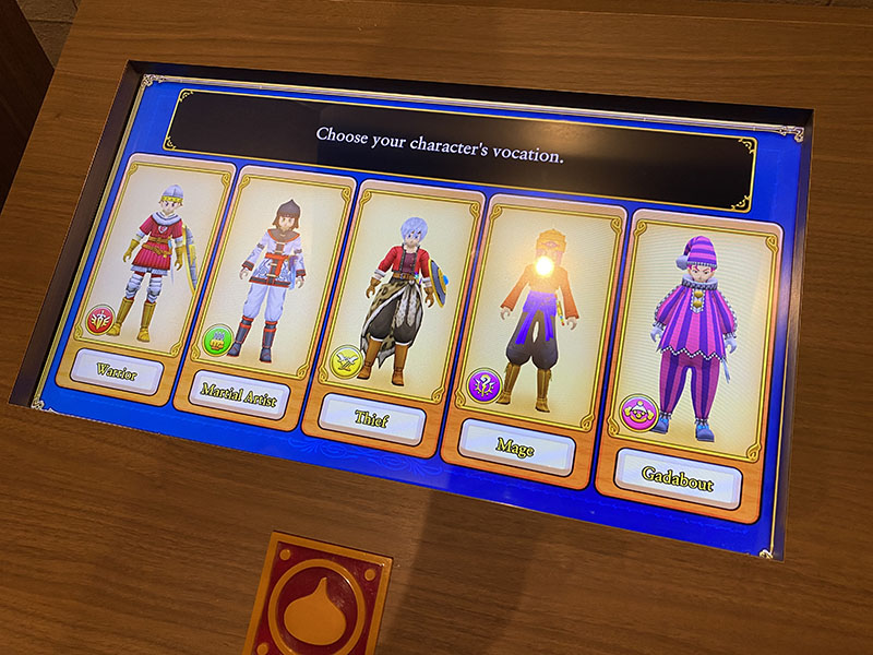Dragon Quest Island's character creation's job selection