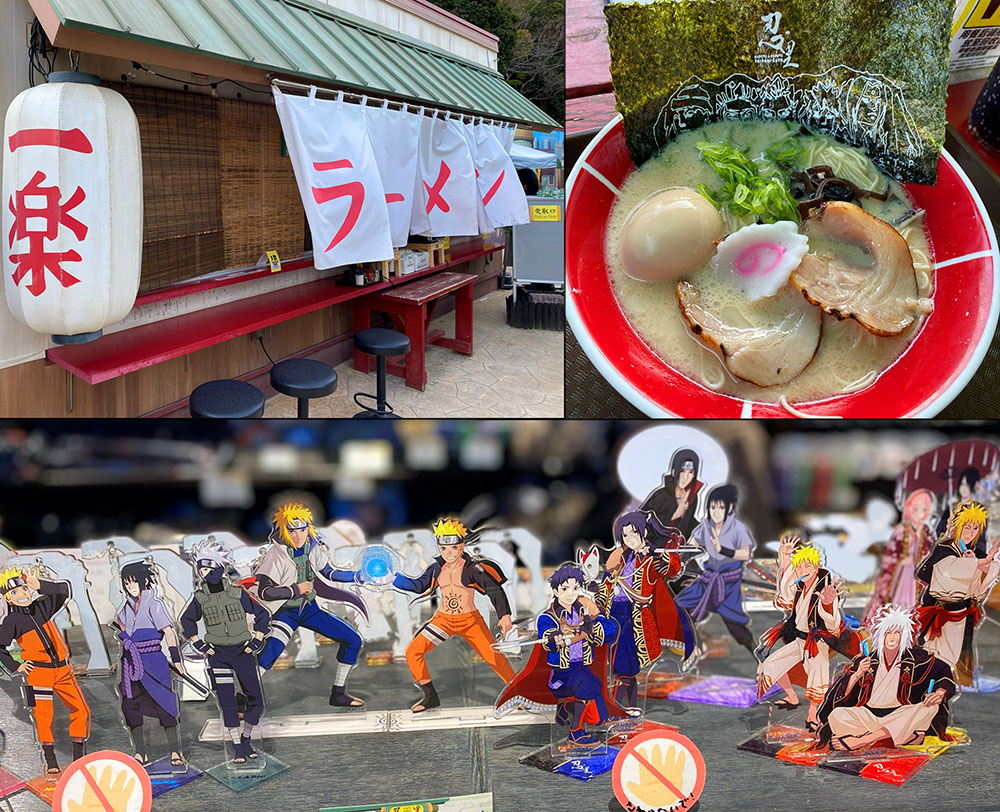 The ramen stand and store at Naruto and Boruto Ninja Village