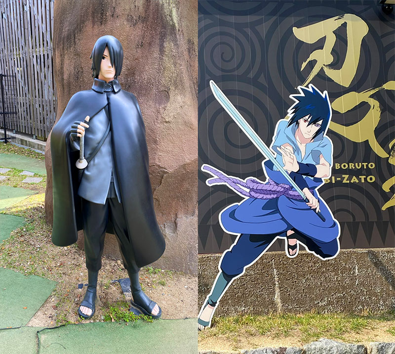 Sasuke statues at Naruto and Boruto Ninja Village